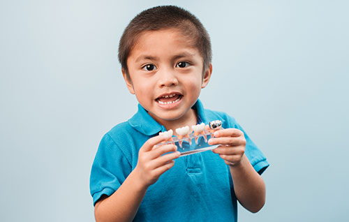 Boy at dentist office